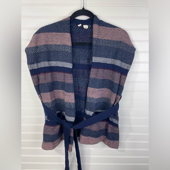 Moth Sweaters - Moth Anthropologie Sleeveless Knitted Striped Pattern Belted Cardigan S Women’s